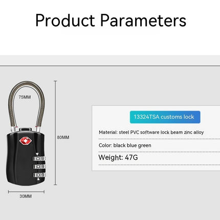 TSA Customs Combination Lock Travel Alloy Suitcase Padlock TSA Luggage Locks for Travel Bag, Suitcase