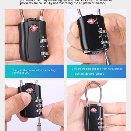 TSA Customs Combination Lock Travel Alloy Suitcase Padlock TSA Luggage Locks for Travel Bag, Suitcase