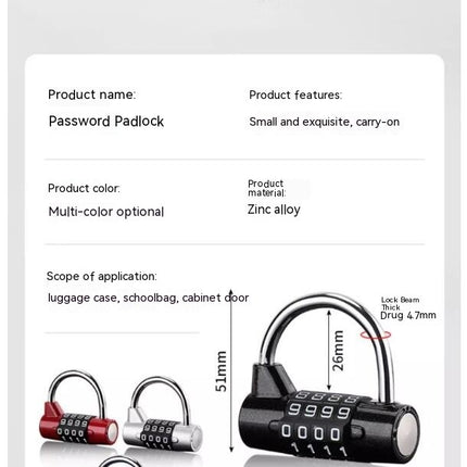 Luggage Locks Travel Locks Wire Combination Lock Padlock Suitable for Travel Luggage Suitcase