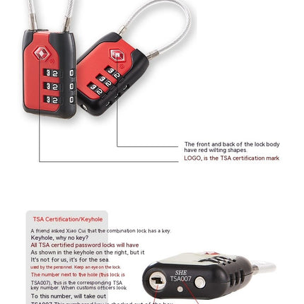 TSA Luggage Locks, Waterproof Luggage Lock Padlock Digit Padlocks Travel Lock for Suitcases