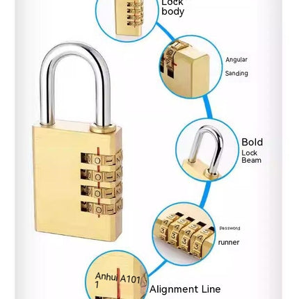 Mini Luggage Password Lock Customs Luggage Locker Small Password Runner Padlock Brass Code Locks