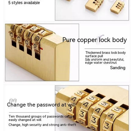 Mini Luggage Password Lock Customs Luggage Locker Small Password Runner Padlock Brass Code Locks