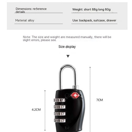 Security Padlock Luggage Lock Combination Padlocks Luggage Locks Code Lock for Travel Suitcases