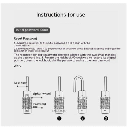 Security Padlock Luggage Lock Combination Padlocks Luggage Locks Code Lock for Travel Suitcases