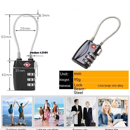 Luggage Lock TSA Approved Luggage Travel Lock Combination Lock for Suitcases, Bags Lockers