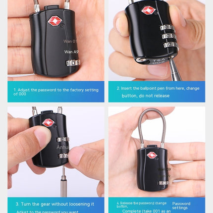 TSA Customs Lock Backpack Suitcase Wire Lock Luggage Locks, Combination Locks for Luggage