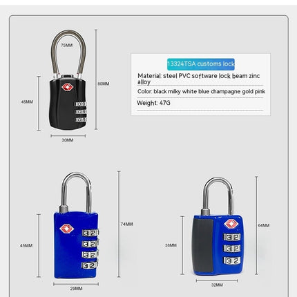 TSA Customs Lock Backpack Suitcase Wire Lock Luggage Locks, Combination Locks for Luggage