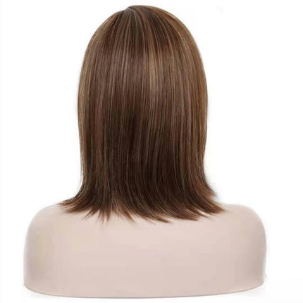 Short Hair Wigs For Women Synthetic Short Bob Wig with Fringe Natural Wigs with Wig Cap