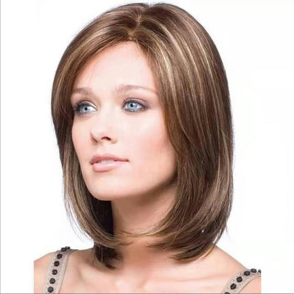 Short Hair Wigs For Women Synthetic Short Bob Wig with Fringe Natural Wigs with Wig Cap