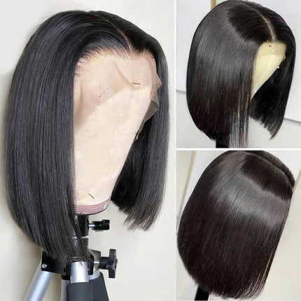 Human Hair Bob wig human hair wig lace wig short straight hair Natural Color Wigs for Women