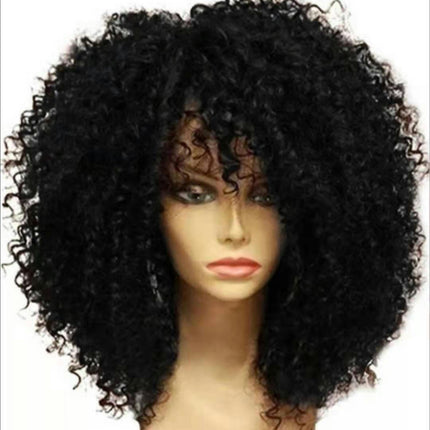 Wig Short Hair Ladies Black Short Curly Hair African Curly Hair Human Hair Wigs for Women