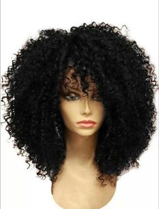 Wig Short Hair Ladies Black Short Curly Hair African Curly Hair Human Hair Wigs for Women