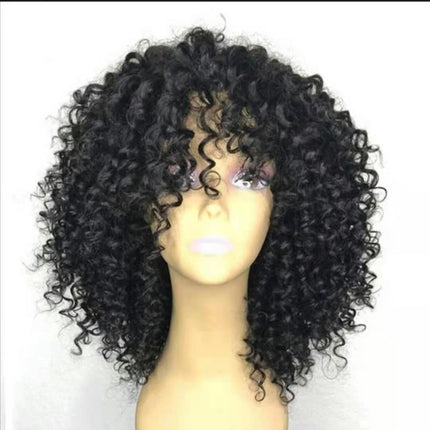 Wig Short Hair Ladies Black Short Curly Hair African Curly Hair Human Hair Wigs for Women