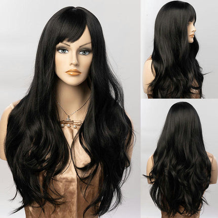 Charming Women's Long Curly Full Hair Wig Long Wavy Wigs for Women Wigs with Bangs