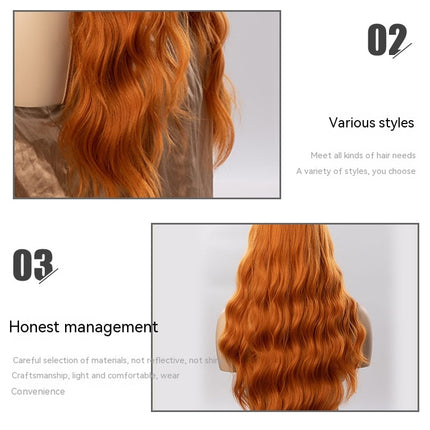 Long Wavy Wigs for Women, Long Synthetic Hair Wig with Small Lace, Cosplay Wig