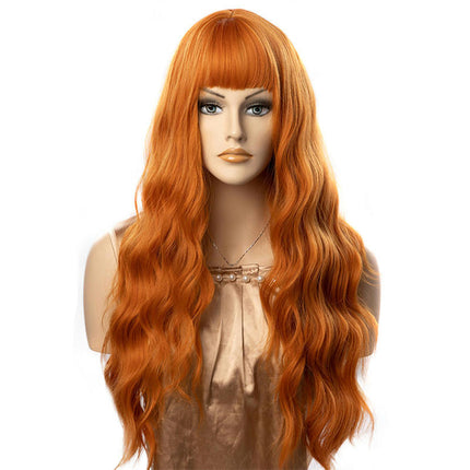 Long Wavy Wigs for Women, Long Synthetic Hair Wig with Small Lace, Cosplay Wig