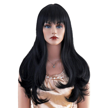 Charming Wig Long Wigs for Women Bangs Parting Natural Heat Resistant Synthetic Wigs for Women