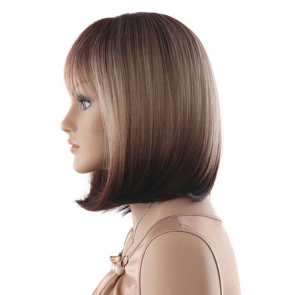 Human Hair Wigs Human Hair Women Short Bob Straight Wig Bangs Real Hair Daily Wigs