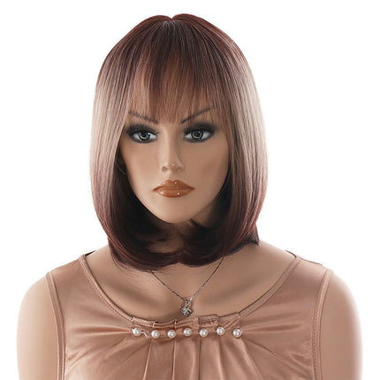 Human Hair Wigs Human Hair Women Short Bob Straight Wig Bangs Real Hair Daily Wigs