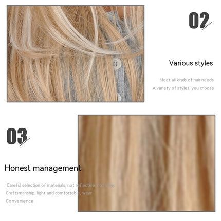 Long Straight Blonde wig with Bangs Layered Wigs with Dark Roots Wig for Women Wig Daily