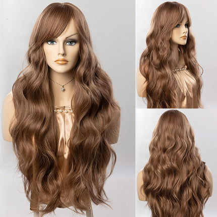 Long Wavy Wig for Women Curly Wavy Wig Natural Looking Synthetic Heat Resistant Fiber Wig for Daily Party