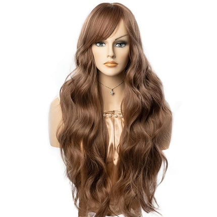 Long Wavy Wig for Women Curly Wavy Wig Natural Looking Synthetic Heat Resistant Fiber Wig for Daily Party