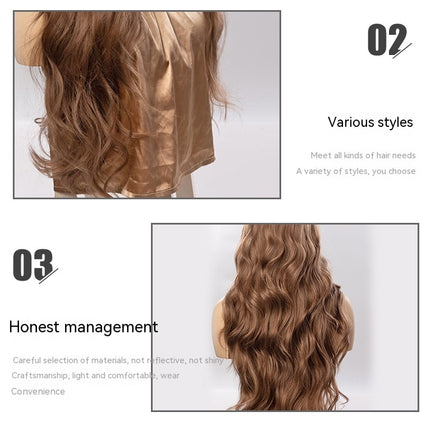 Long Wavy Wig for Women Curly Wavy Wig Natural Looking Synthetic Heat Resistant Fiber Wig for Daily Party