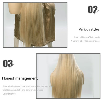 WIG Longs Straight Wig With Bangs Women'S Natural Synthetic Hair Wig For Daily Use And Girl Cosplay