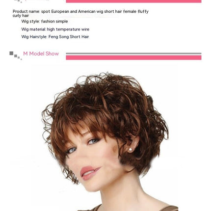 Lace Front Short Curly Short Curly Hair Wig Women Natural Fluffy Cosplay Daily Party Costume Wigs