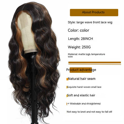 Wavy Long Curly Wigs for Women's Long Hair Lace Front Wigs, Wigs with Synthetic Wigs for Women