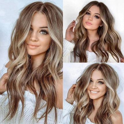 Long Wavy Wig for Women Curly Wavy Wig Natural Looking Synthetic Wig for Daily Party Use