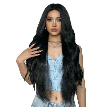 Long Black Wavy Wig for Women Long Hair Lace Front Wigs, Wigs with Synthetic for Daily Party