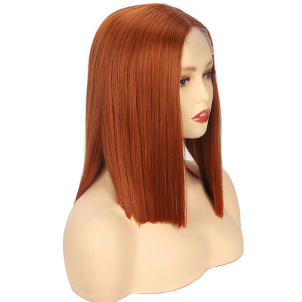 Straight Hair Ombre Wigs Straight Short Length Cosplay Costume Wigs for Women Dark Roots Synthetic Wigs