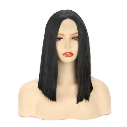 Straight Hair Ombre Wigs Straight Short Length Cosplay Costume Wigs for Women Dark Roots Synthetic Wigs