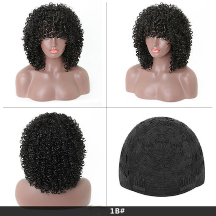 Short Kinky Curly Wig Synthetic Afro Curly Hair Wigs for Black Woman Wig for Daily Natural Wigs