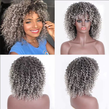 Short Kinky Curly Wig Synthetic Afro Curly Hair Wigs for Black Woman Wig for Daily Natural Wigs