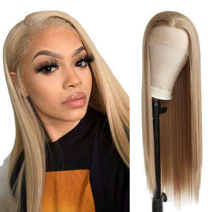 Natural Long Wig, Small Lace Wig Deep Long Straight Synthetic Wigs for Women Daily Use