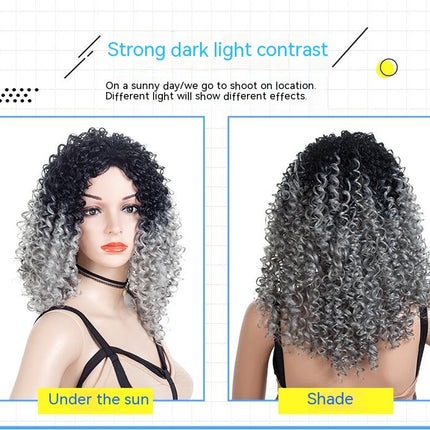 Wigs for Women Short Afro Curly Wigs for Black Women, Fluffy Wavy Synthetic Wig Natural with Wig