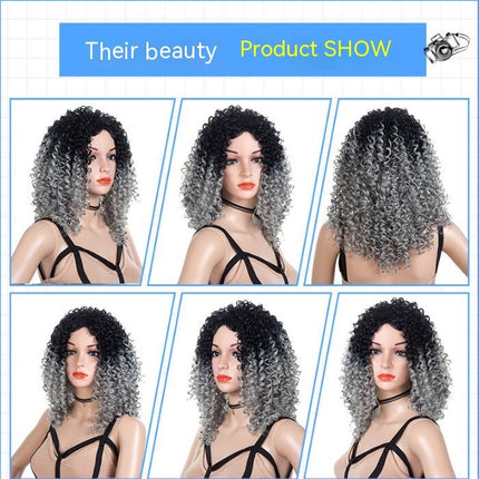 Wigs for Women Short Afro Curly Wigs for Black Women, Fluffy Wavy Synthetic Wig Natural with Wig