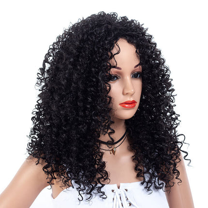 Deep Curly Wigs for Black Women Long Afro Curly Wig Natural Black Color Synthetic Wigs