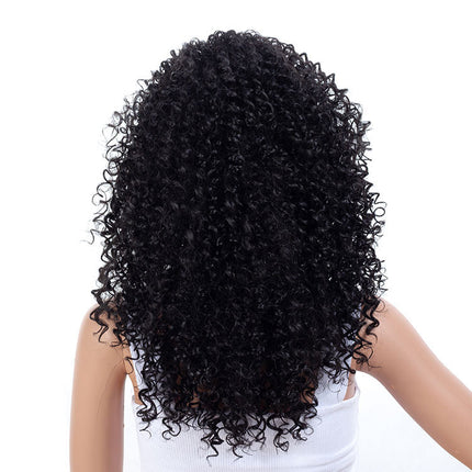 Deep Curly Wigs for Black Women Long Afro Curly Wig Natural Black Color Synthetic Wigs