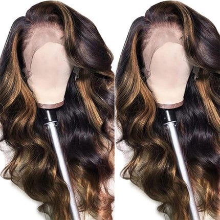 Long Ombre Wavy Wig for Women Middle Wavy Wig Natural Synthetic Wig for Daily Party Use