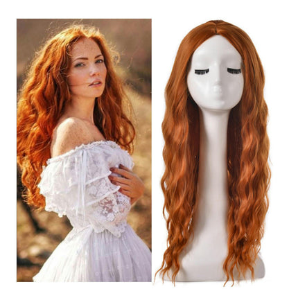 Wavy Wig Long Curly Synthetic Hair Wigs for Women Middle Parting Wigs for Daily Party Cosplay