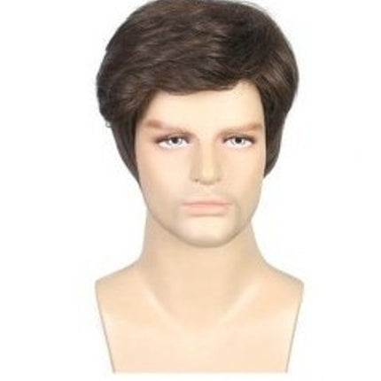 Men's Wigs for Fluffy Short Hair Short Straight Short Curly Hair Synthetic Wigs with Bangs for Men