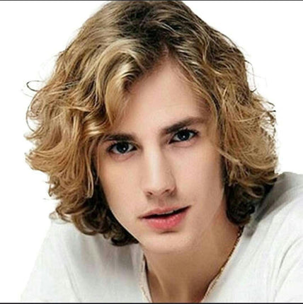 Natural Fluffy Wig for Men Short Curly Wig Men Cosplay Wigs Heat Resistant Halloween Wigs