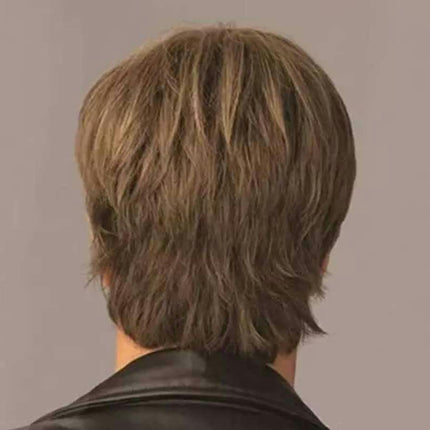 Mens Wig, Short Hair Wig Synthetic Wigs, Halloween Wigs for Men Realistic Wig Caps Men's Costume Wig