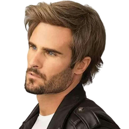 Mens Wig, Short Hair Wig Synthetic Wigs, Halloween Wigs for Men Realistic Wig Caps Men's Costume Wig