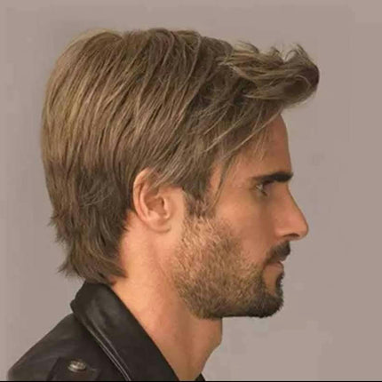 Mens Wig, Short Hair Wig Synthetic Wigs, Halloween Wigs for Men Realistic Wig Caps Men's Costume Wig