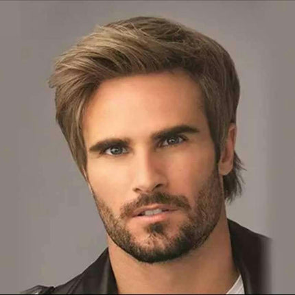 Mens Wig, Short Hair Wig Synthetic Wigs, Halloween Wigs for Men Realistic Wig Caps Men's Costume Wig