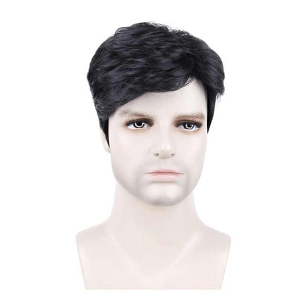 Mens Wig, Short Curly Hair Wig Synthetic Wigs, Halloween Wigs for Men Realistic Wig